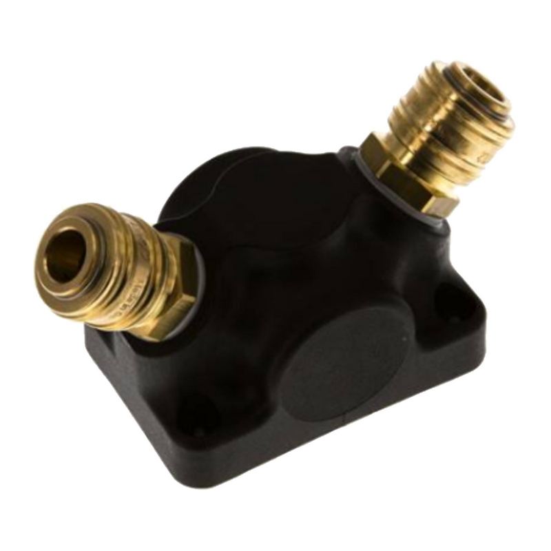 3/4" Wand Verteiler Dose Kunststoff Innengewinde IG auf 2-fach Kupplungdose NW 7,2 Messing