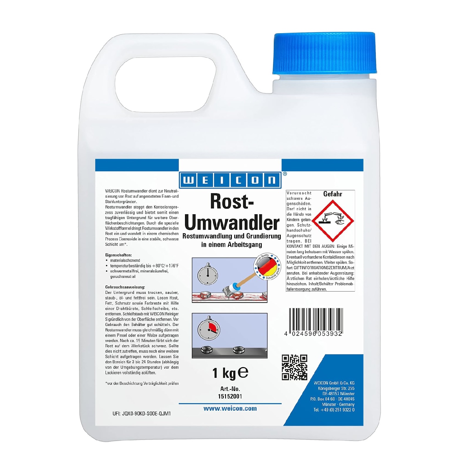 Rostumwandler Grundierung Neutralisierung Eisen Stahl Korrosion - 1 kg