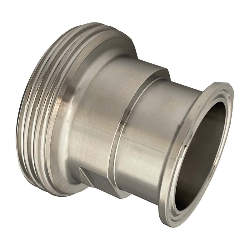 DN 80 Milchrohr Verschraubung DIN 11851 Übergang Adapter Vaterteil Außengewinde -> Clamp Teller 106,0 mm - PN 25 bar