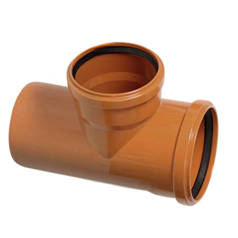 315 x 110 mm PVC T-Stück 87° red. Abzweig Abfluß Abwasser HT KG Rohr SN4 Steckmuffe x Stutzen rostbraun