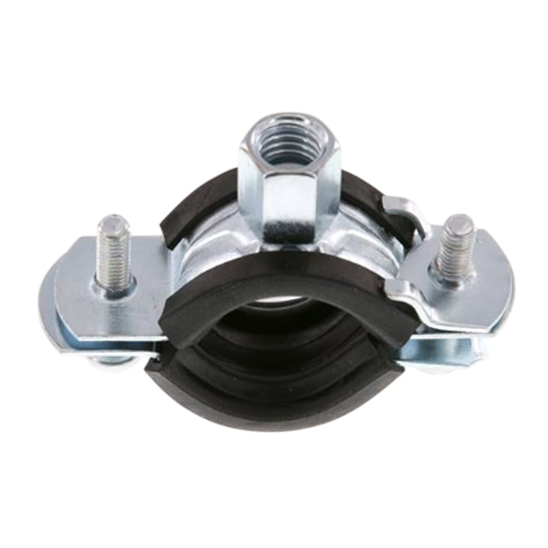 32 - 37 mm Rohr Schraub Schelle Klemme Gummieinlage Fischer M8 M10 2-teilig W1 Stahl verzinkt DIN 4109