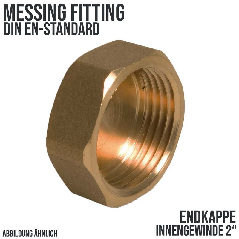 2" Endkappe Nr. 300 Innengewinde IG Messing Fittings PN 30 bar