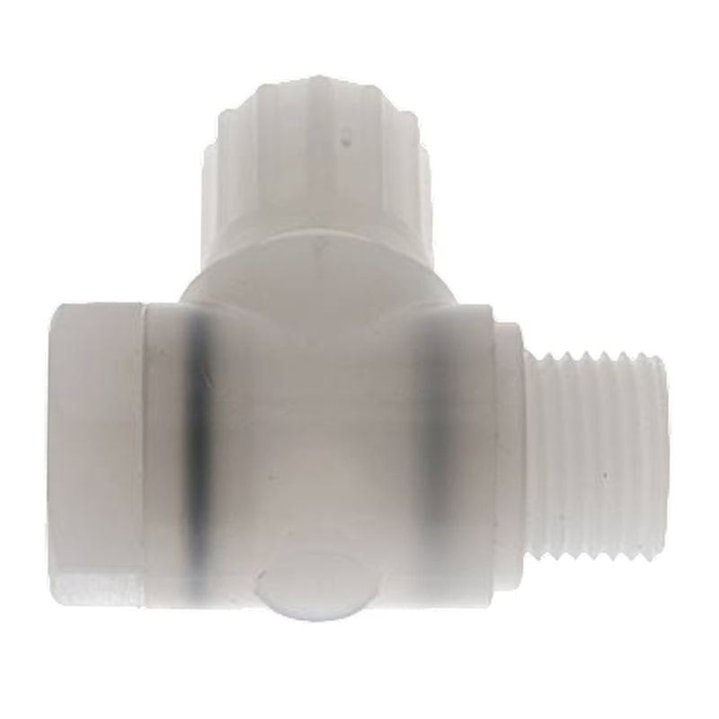 6 x 4 mm x 1/4" Winkel 90° Kupplung Aussengewinde PVDF Verschraubung PA PP Schlauch FDA drehbar - PN 10 bar