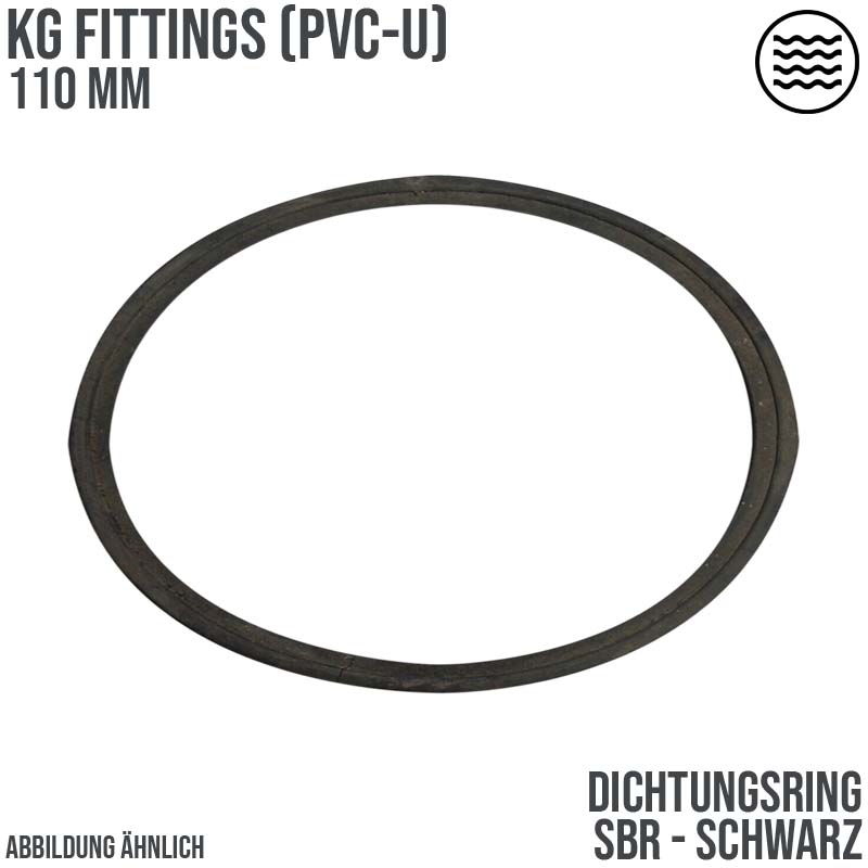 110 mm SBR Dichtungsring Abfluß Abwasser HT KG Rohr schwarz