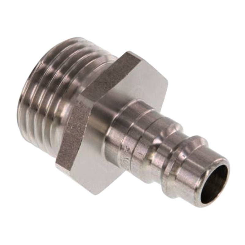 3/8" Druckluft Stecker Nippel Einsteck Anschluss Edelstahl NW 7,2 mit Innengewinde AG - PN 35 bar