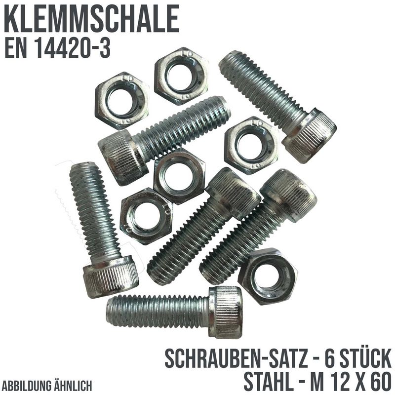 M 12 x 60 Schrauben Satz Klemmschale Stahl