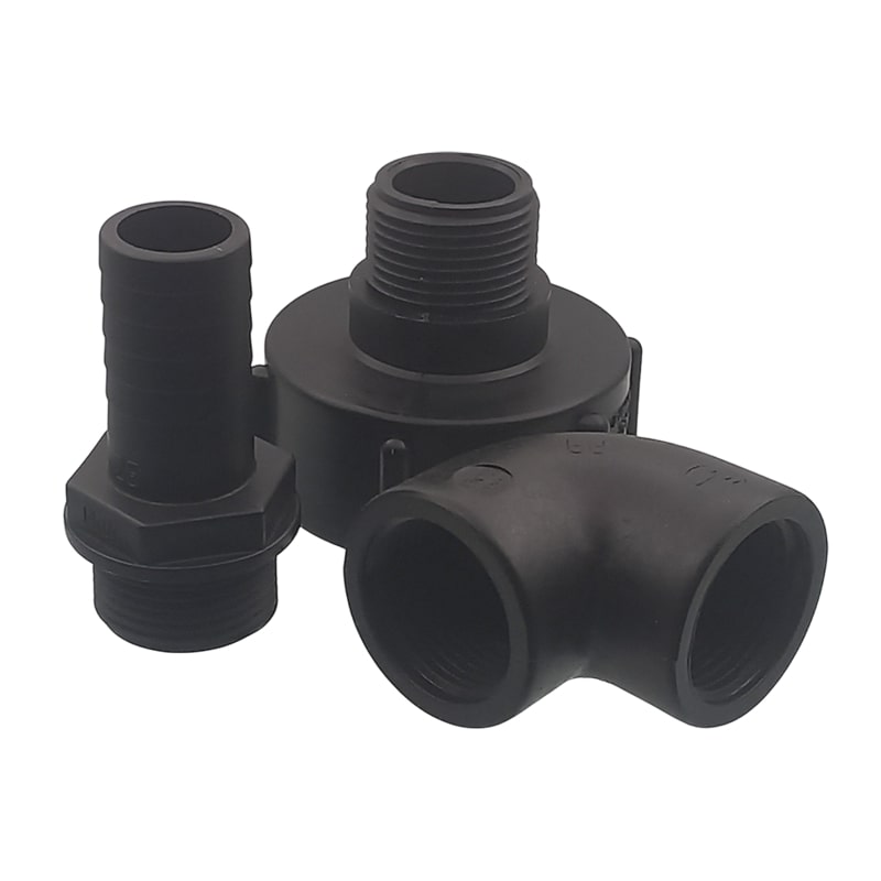 S60 x 6 IBC Winkel 90° Adapter Tülle Stutzen 25 mm 1" Container Fass Tank Zubehör PN 10 bar