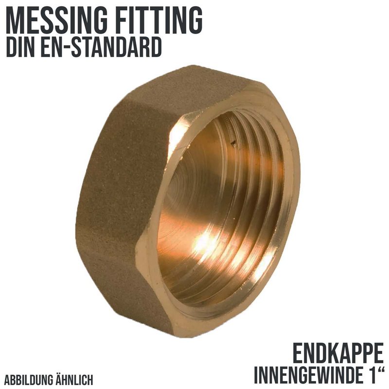 1" Endkappe Nr. 300 Innengewinde IG Messing Fittings PN 30 bar