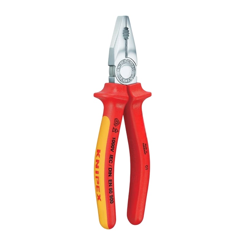 200 mm Kombi Universal Zange VDE verchromt 2K Griffe Knipex