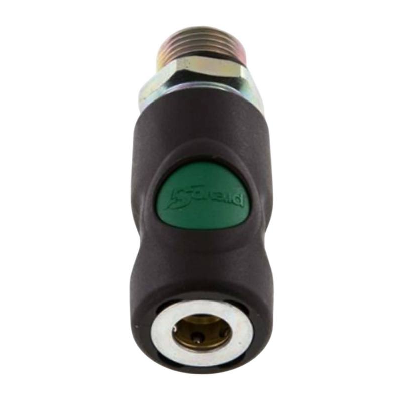 Druckluft Sicherheitskupplung drehbar Kunststoff NW 7.2 Außengewinde AG 1/4" - PN 12 bar