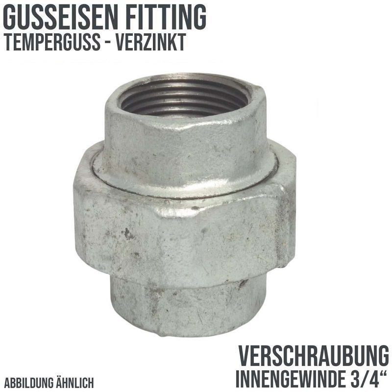 3/4" Gusseisen Temperguss Fitting Nr. 330 Verschraubung Innengewinde IG PN 25 bar