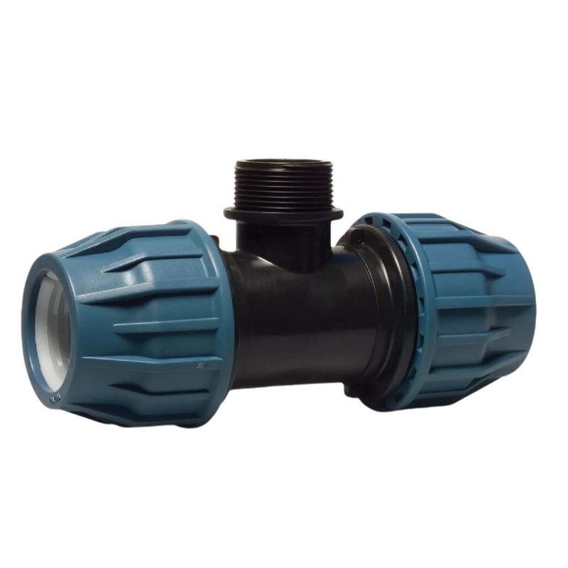 110 mm x 4" PE PP Fitting Klemm Verbinder Verschraubung Rohr T-Stück 90° x AG DVGW - PN 16 bar