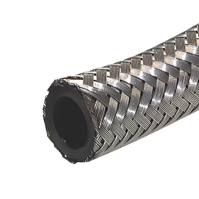 7,5 x 11,5 mm Kraftstoff Silber Benzin Öl Schlauch Edelstahl 1.4301 Draht Umflechtung NBR - PN 20 bar