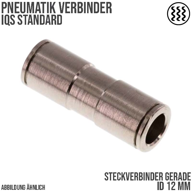12 mm Pneumatik Schnell Steck Verbinder IQS gerade MSV Messing PA PU Schlauch - PN 16 bar