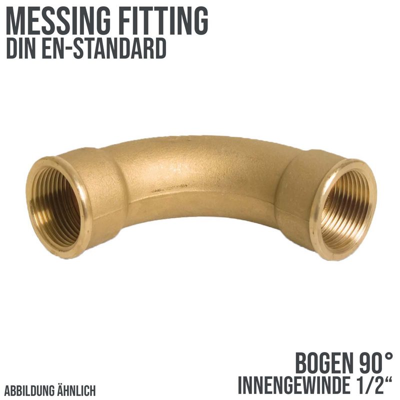1/2" Bogen 90° Nr. 2 Innen x Innengewinde IG Messing Fittings PN 40 bar