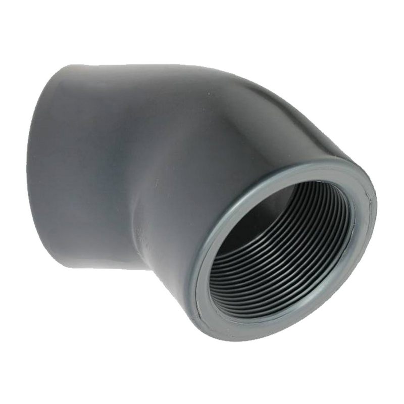 110 mm PVC Klebe Fitting Winkel 45° Innengewinde IG 110 mm x  4" Muffe Verbinder - PN 10 bar