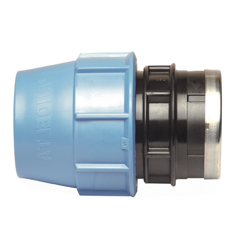 110 mm x 4" PE PP Fitting Klemm Verbinder Verschraubung Muffe Rohr Kupplung x IG DVGW - Unidelta