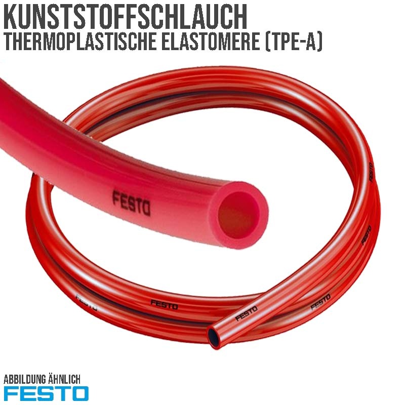 16 x 12 mm TPE Kunststoff Pneumatik Druckluft Schlauch PAN rot (5539129) - PN 19 bar