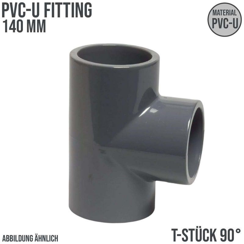 140 mm PVC Klebe Fitting T-Stück 90° Winkel Muffe Verbinder - PN 16 bar