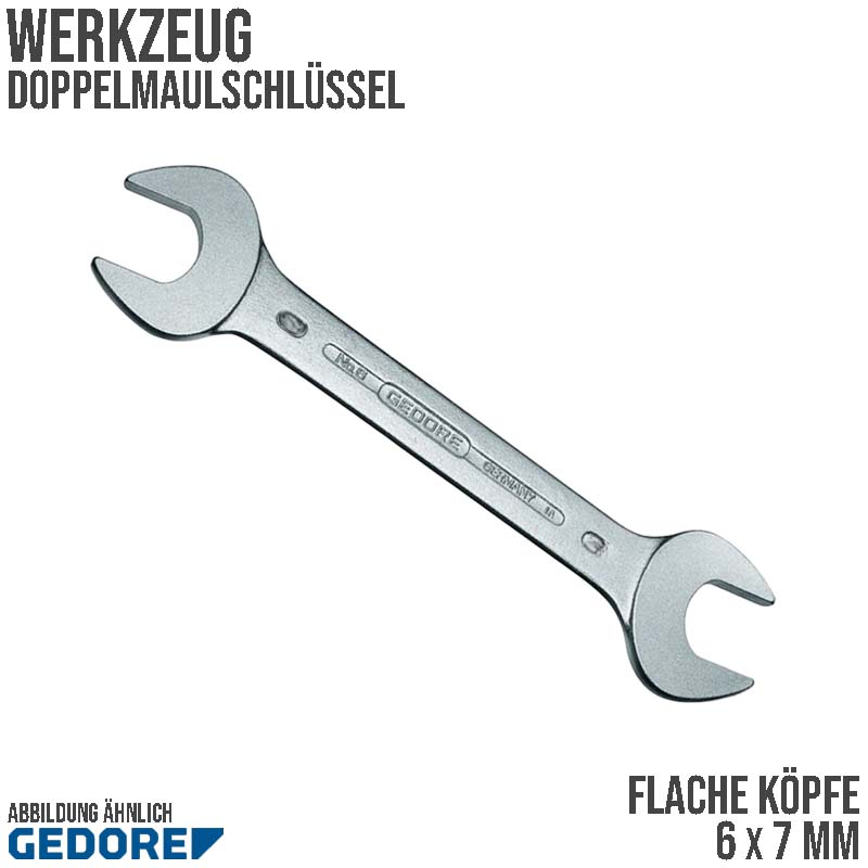 6 x 7 mm Doppel Maul Schlüssel Vanadium stahl verchromt
