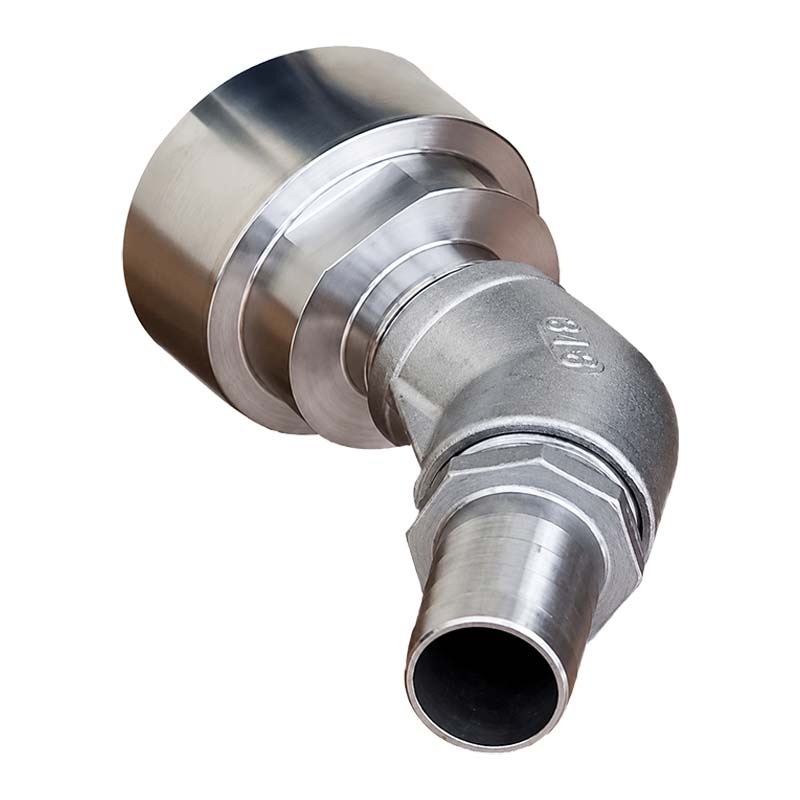25 mm 1 " S60 x 6 IBC Container (AISI 316) 45° Winkel Anschluss Set Schlauch Tülle Stutzen - PN 16 bar