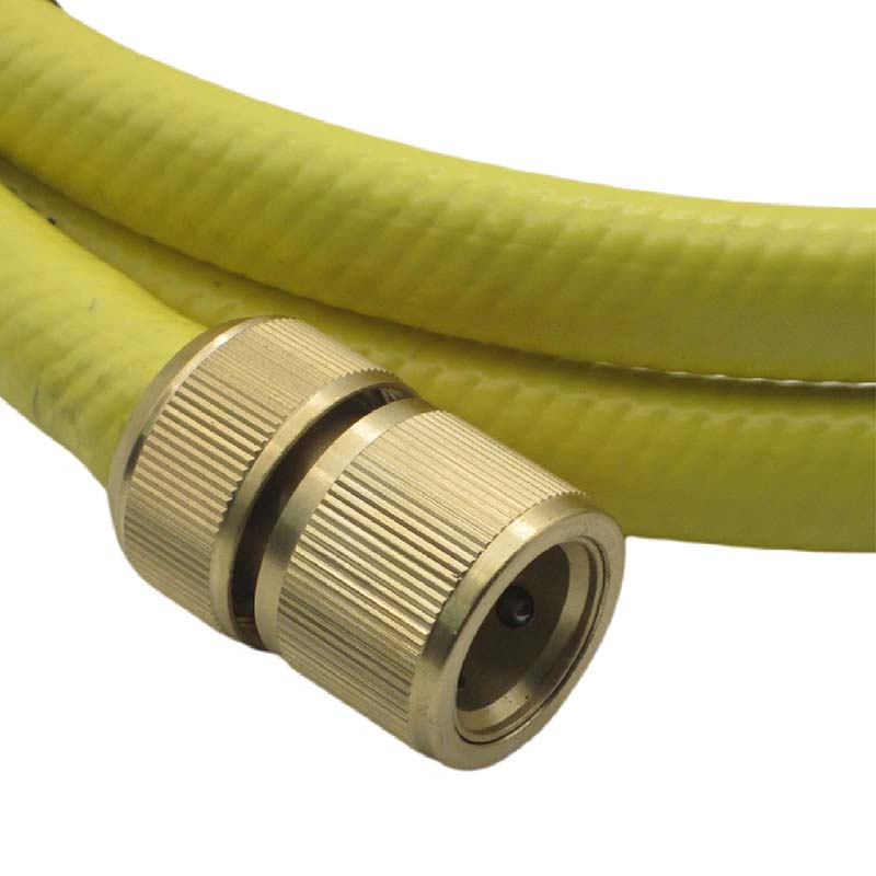 1/2" 13 mm Garten Wasser Schlauch Garnitur gelb Quick-Anschluss (Click-System) 3 Lagen - PN 8 bar - 50 m