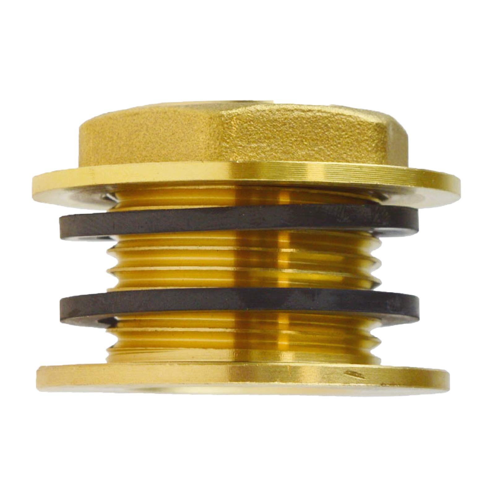 2" Tank Regen Tonnen Durchführung Connector Messing Einlass (rund) x Außengewinde  - PN 16 bar