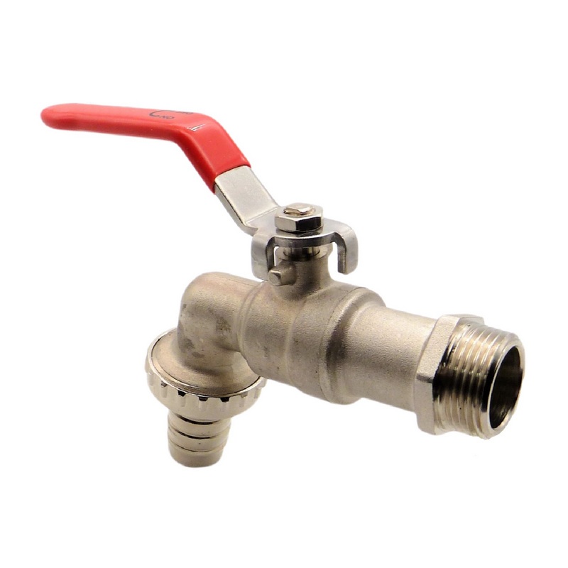3/4" Messing Auslauf Kugel Wasser Hahn Ventil Aussengewinde Tülle 19mm - PN 10 bar