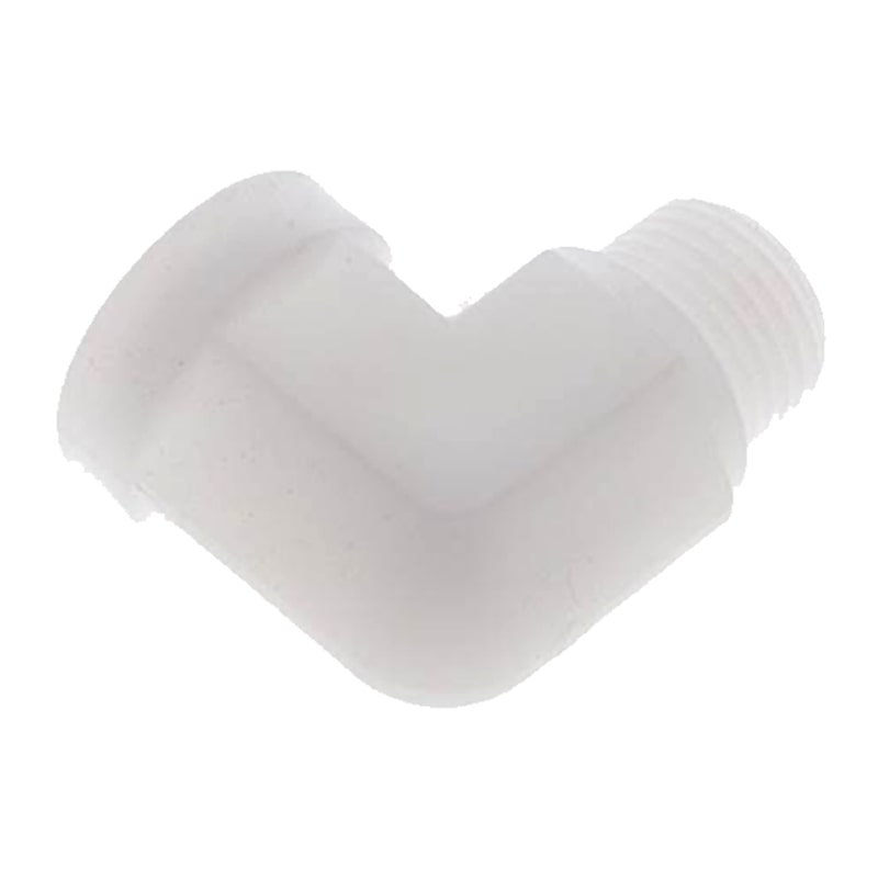 3/4" PP Gewinde Fitting FDA Winkel 90° Innen x Außengewinde Verbinder schwarz - PN 10 bar