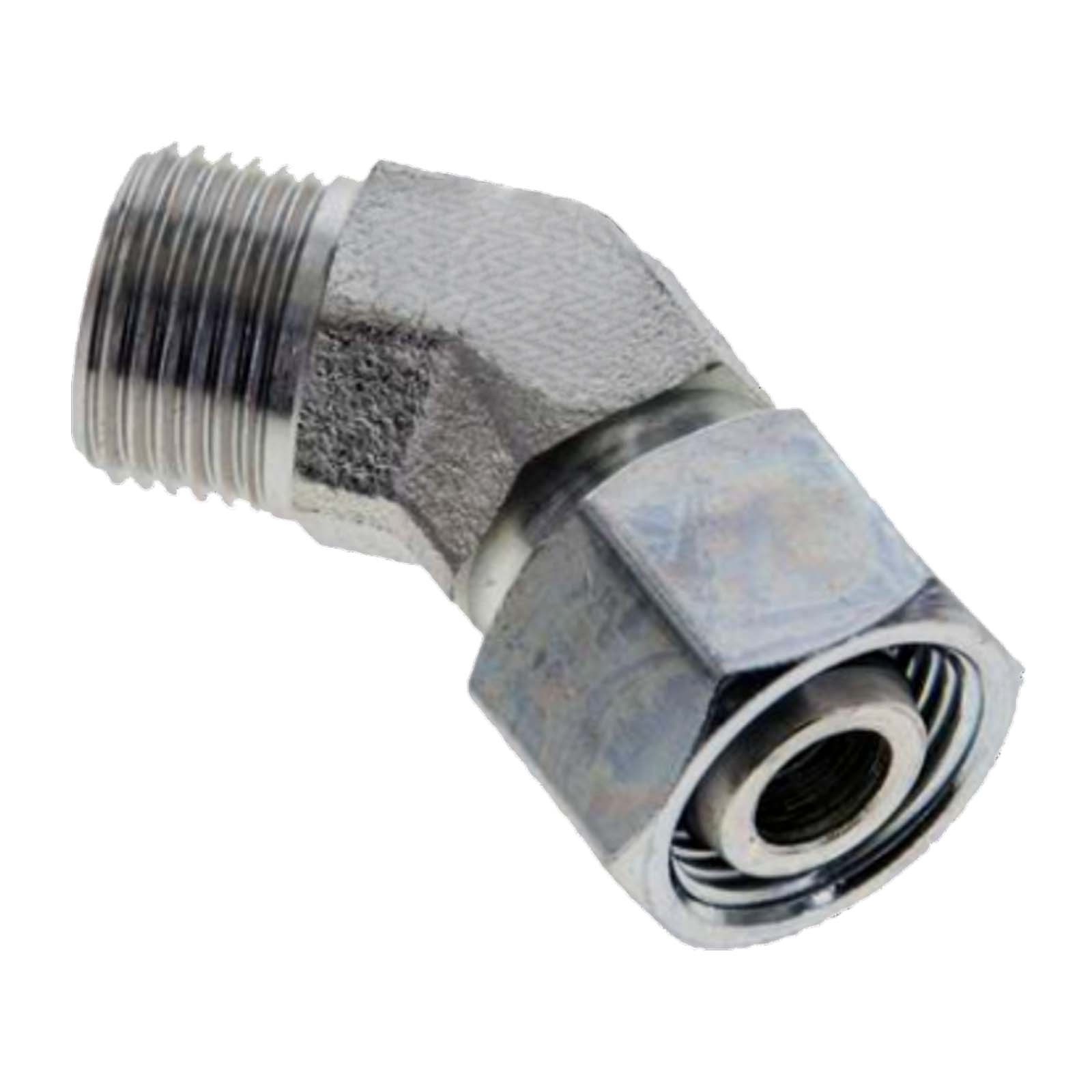 28 L Schneidring Verschraubung einstellbarer Winkel 45° M 36 x 2,0 AG x IG ohne Mutter / Schneidring - PN 160 bar