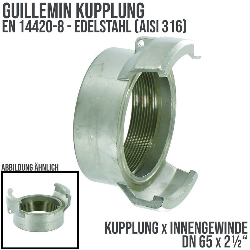 DN 65 Guillemin Kupplung BSPP Innengewinde IG 2 1/2" Edelstahl AISI 316 - PN 16 bar