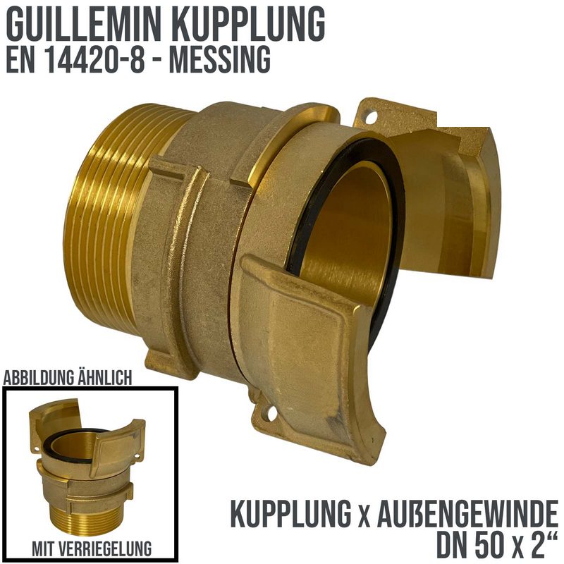 DN 50 Guillemin Kupplung Verriegelung BSPP Außengewinde AG 2" Messing - PN 16 bar