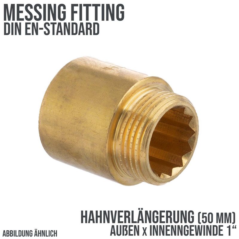 1" Hahnverlängerung Nr. 230 - 50 mm Außen x Innengewinde AG x IG Messing Fittings PN 40 bar
