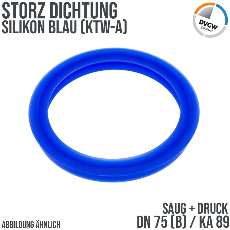 Dichtung STORZ  B DN 75 KA 89 Kupplung (Saug/Druck) Silikon Trinkwasser KTW-A blau