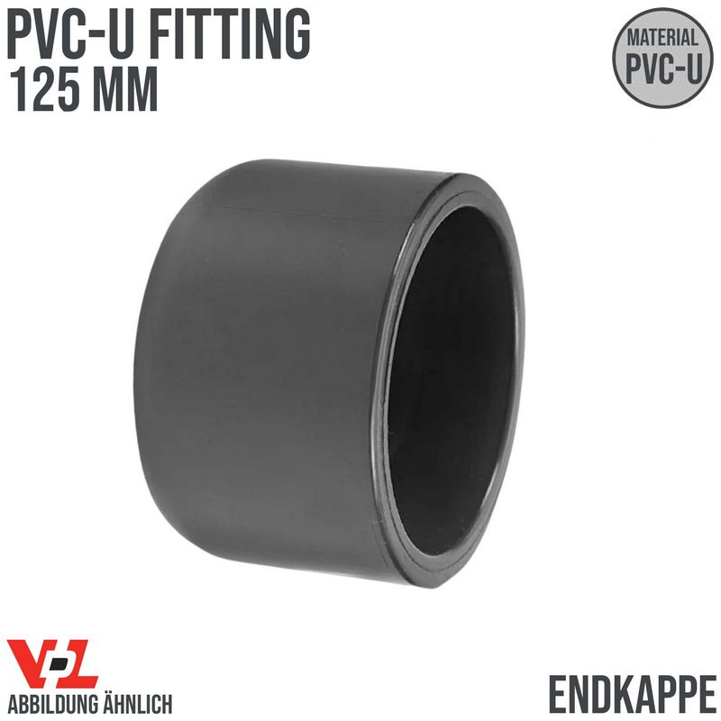 125 mm VDL PVC Klebe Fitting End Kappe Muffe Verbinder - PN 16 bar
