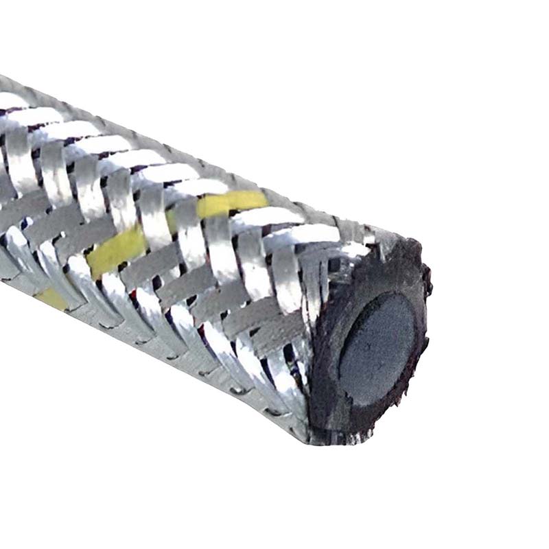 4,2 x 6,2 mm Kraftstoff Silber Benzin Öl Schlauch Stahl Draht Umflechtung NBR - PN 20 bar