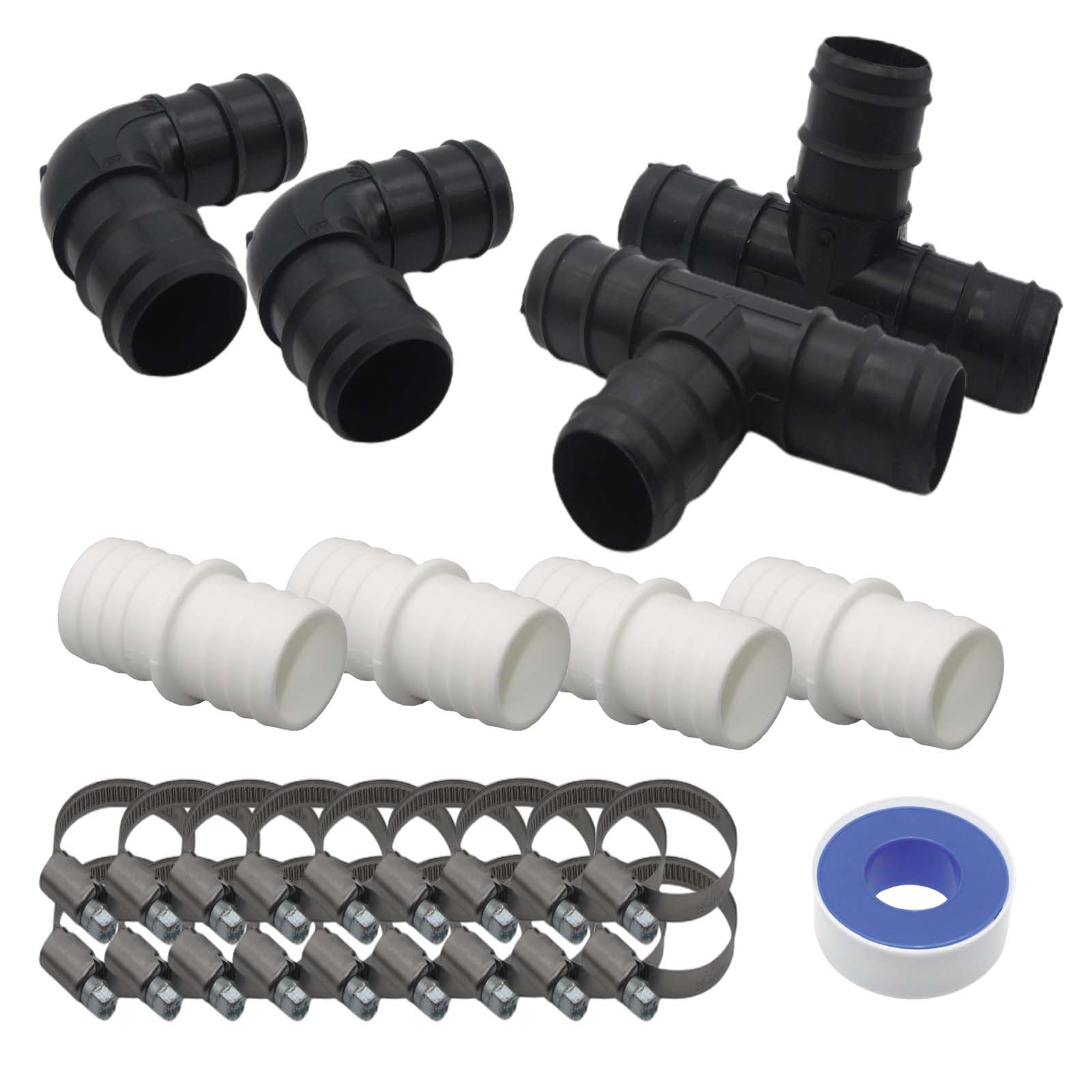 38 mm Pool Schwimmbad Swimming Schlauch Verbinder Tülle Stutzen Set - 27-teilig