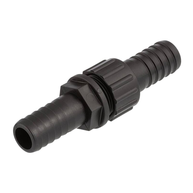 19 mm Schlauch Verschraubung 2-fach Stutzen Tülle Pool Teich Garten PP schwarz - PN 6 bar