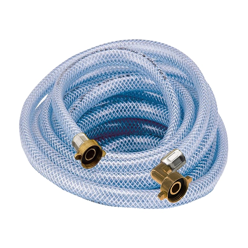 1,0 m Heizungs Füll Wasser Heizkörper Radiator Sanitär Schlauch transparent - 3/4" Gerade/Winkel Anschluss - PN 8 bar