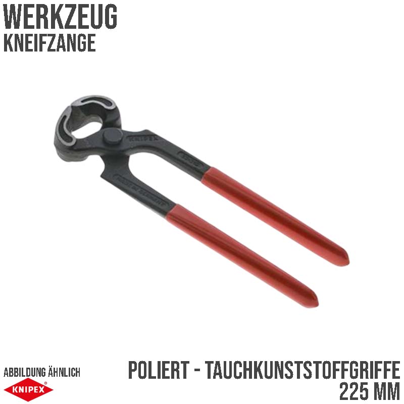 225 mm Kneif Zange poliert schwarz atramentiert Tauchkunststoffgriffe Knipex