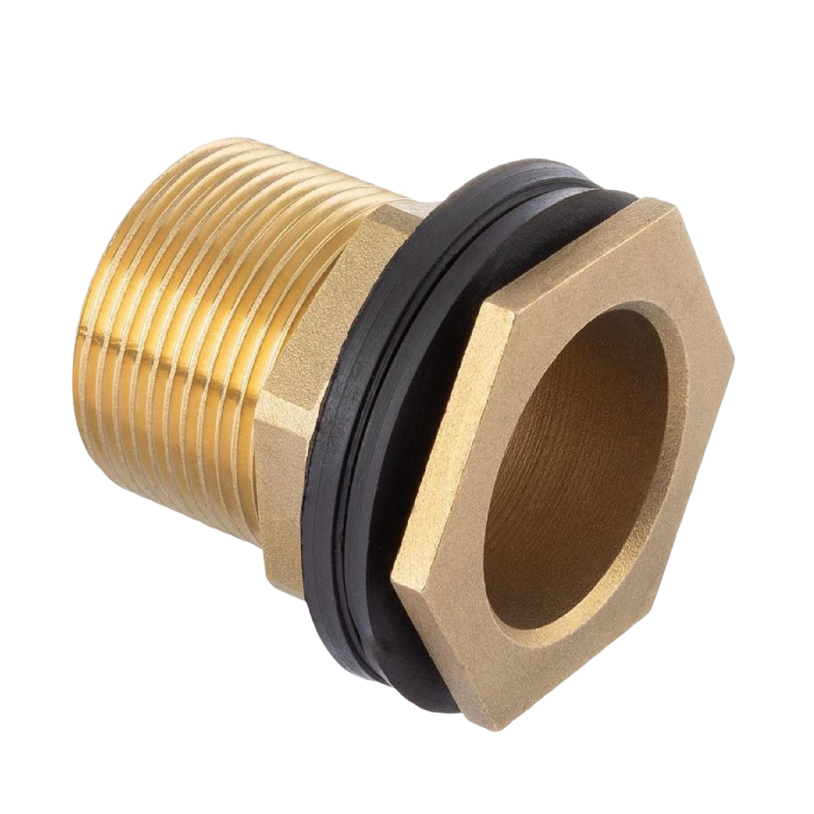 2" Tank Regen Tonnen Durchführung Connector Messing Einlass x Außengewinde  - PN 16 bar
