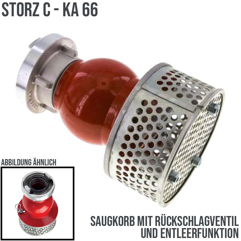 STORZ C DN 52 KA 66 Saugkorb Rückschlag Ansaug Ventil Entleereinrichtung PN 16 ba