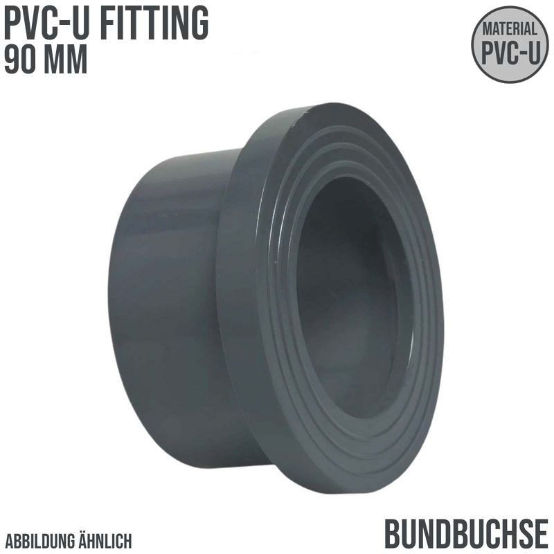 90 mm PVC Klebe Fitting Bund Buchse Muffe Verbinder - PN 16 bar