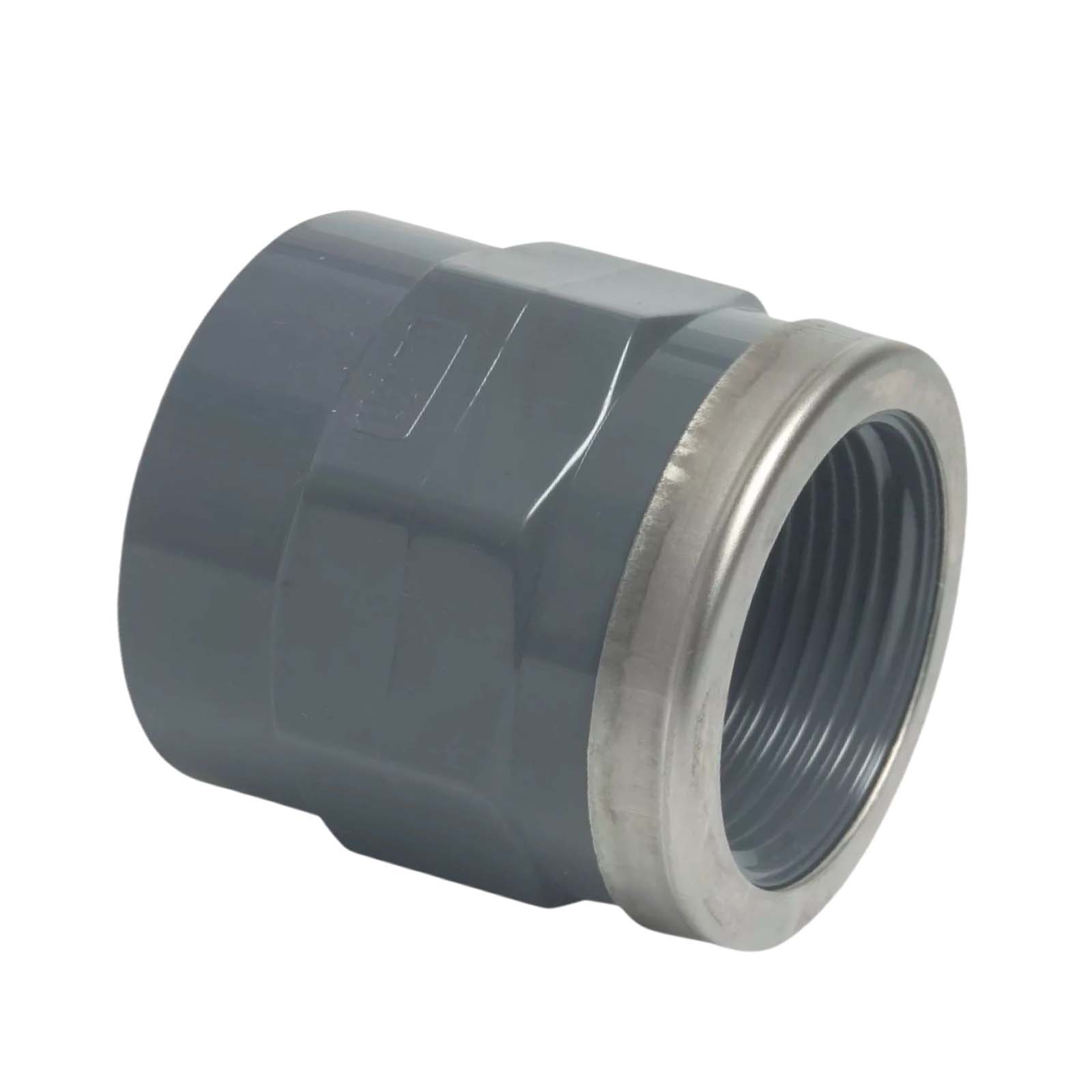 90 mm PVC Klebe Fitting Gewinde Muffe verstärkt 90 mm x 3"  Verbinder - PN 16 bar