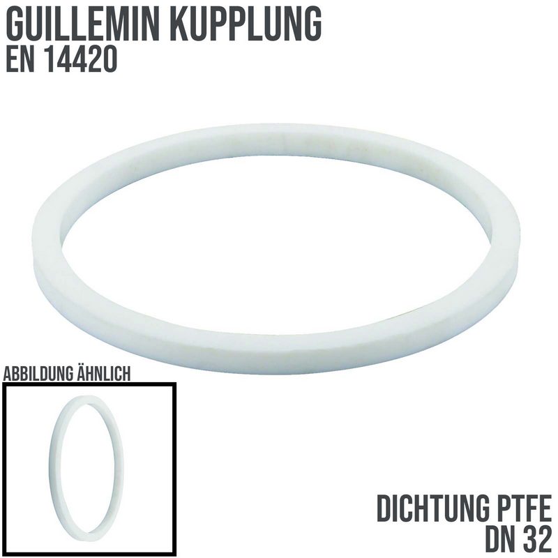DN 32 Guillemin Kupplung Ersatz Dichtung PTFE weiß