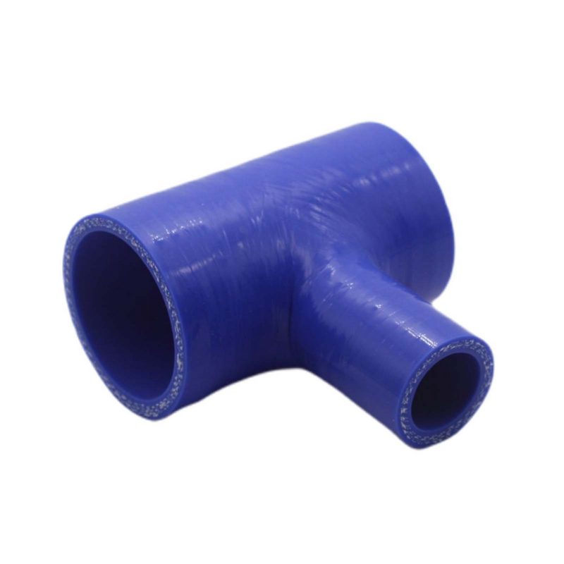 76 x 25 mm Kühlerschlauch T-Stück 90° Grad LLK Silikon Bogen Krümmer Verbinder Tülle Schlauch blau - Korpus 100 mm