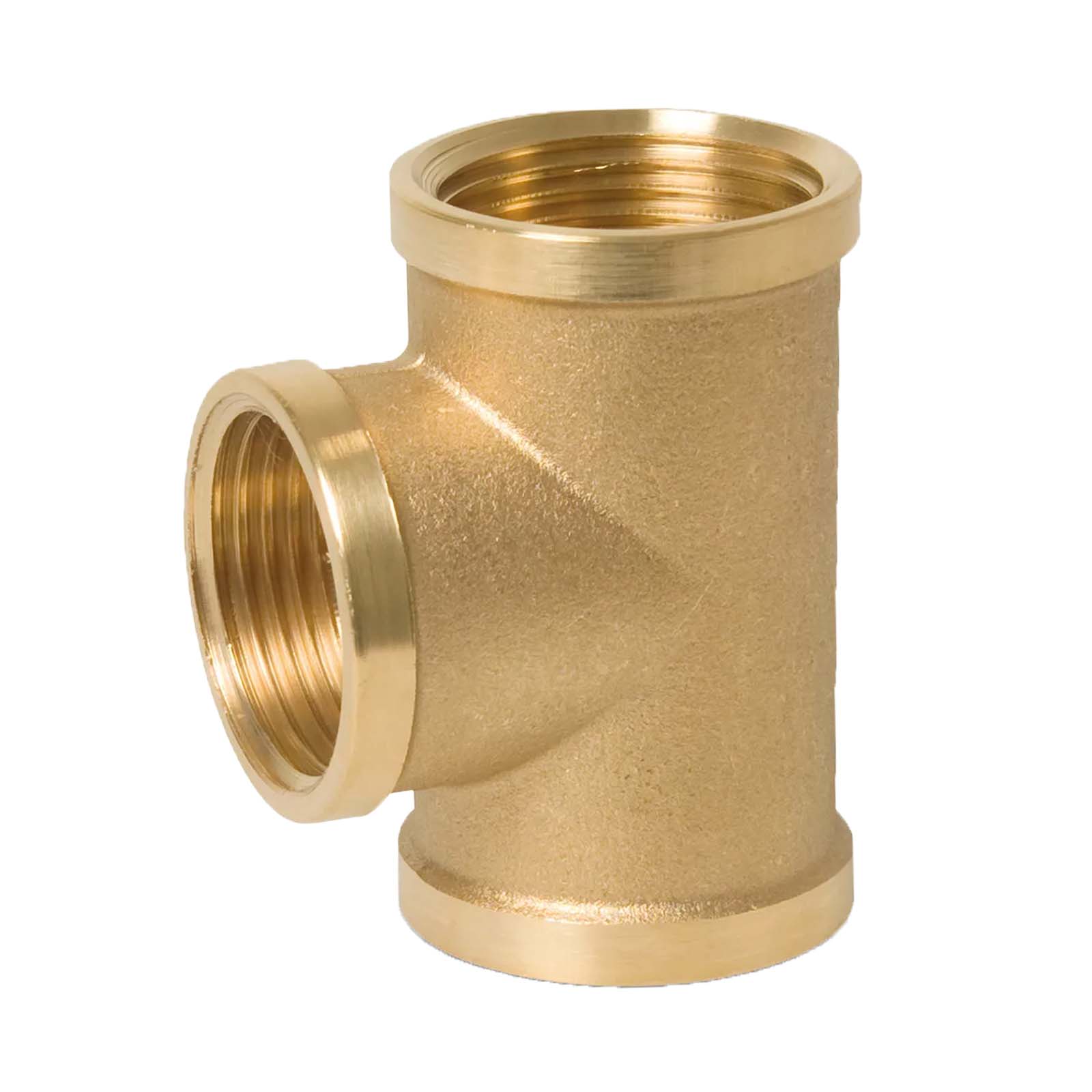 1/4" T-Stück 90° Innen x Innengewinde IG Messing Fittings PN 30 bar