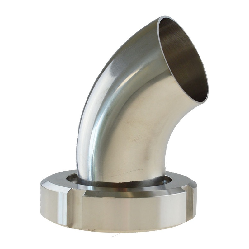 DN 50 Milchrohr Verschraubung DIN 11851 Mutterteil 45° Bogen Kegel Stutzen ÜWM Anschweißende ID x AD 50 x 53 mm - PN 25 bar