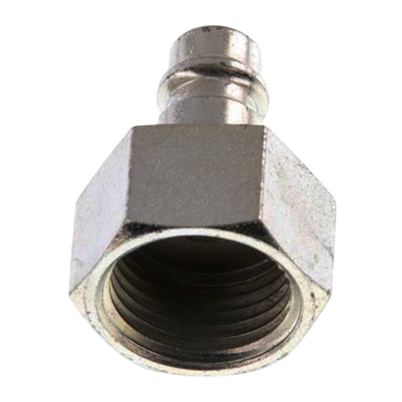 1/4" Druckluft Stecker Nippel Einsteck Anschluss Stahl verzinkt NW 7,2 mit Innengewinde IG - PN 35 bar