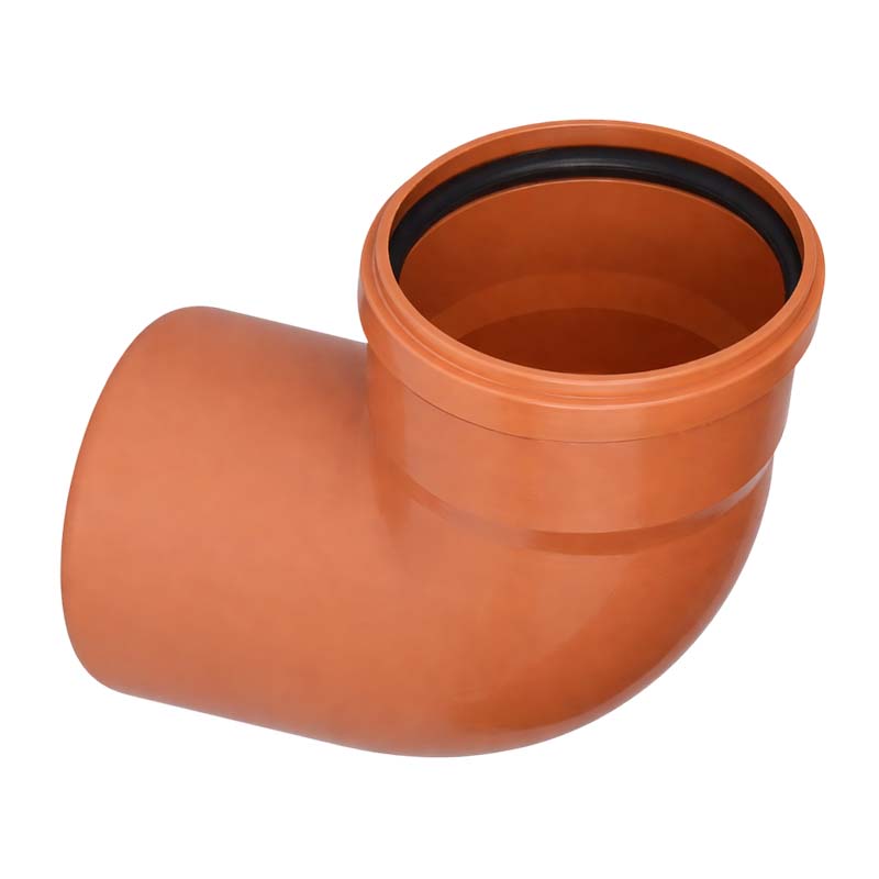 250 mm PVC Bogen 87° Abzweig Abfluß Abwasser HT KG Rohr SN4 Steckmuffe x Stutzen rostbraun